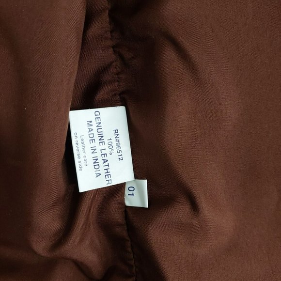 Saguaro West Roper  Western Vest Men's L. Leather Brown  Snap Button, Pockets - Picture 6 of 7